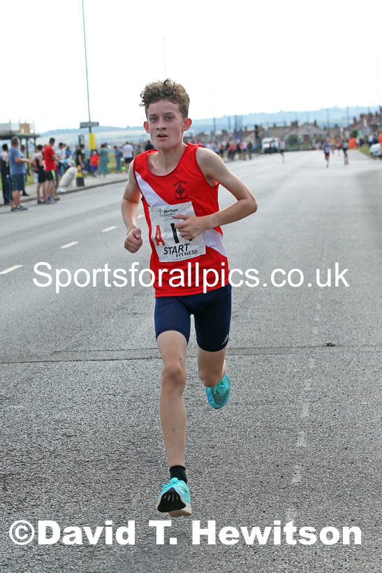Boys under-13s 2021 Northern 6 and 4 Stage and Young Athletes Road Relays, Redcar. Photo: David T. Hewitson/Sports for All Pics